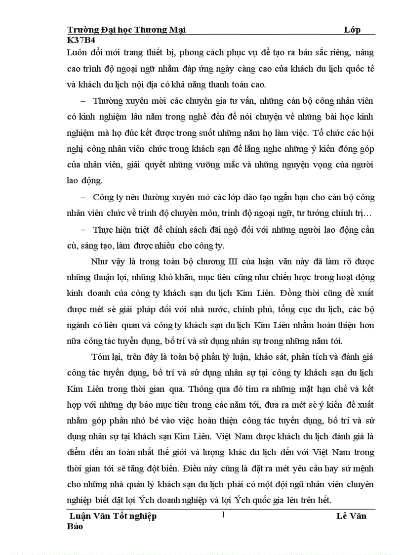 image for page Hoàn thiện công tác tuyển dụng bố trí và sử dụng nhân sự tại công ty khách sạn du lịch Kim Liên