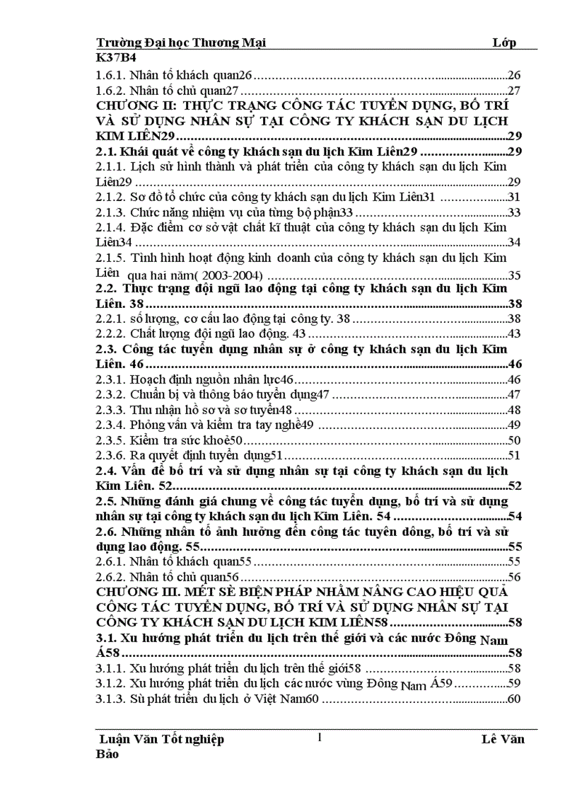 image for page Hoàn thiện công tác tuyển dụng bố trí và sử dụng nhân sự tại công ty khách sạn du lịch Kim Liên