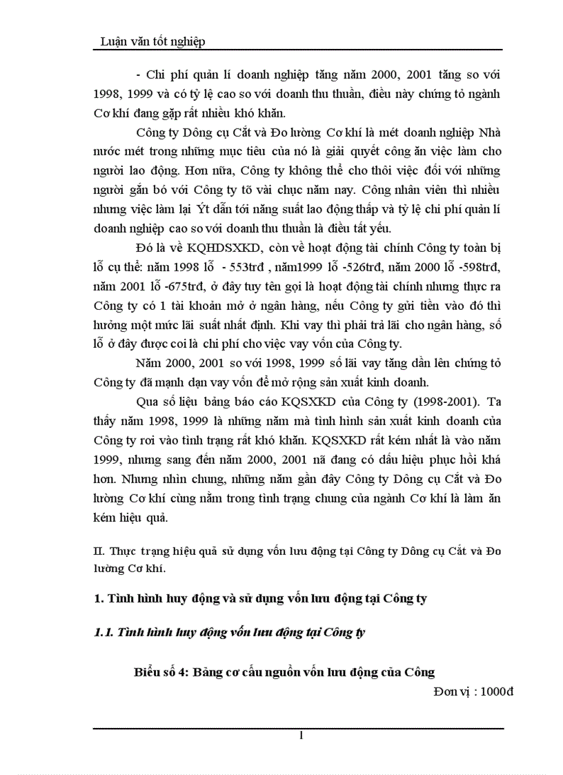 image for page Thực trạng và một số biện pháp nâng cao hiệu quả sử dụng vốn lưu động ở Công ty Dụng cụ Cắt và Đo lường Cơ khí