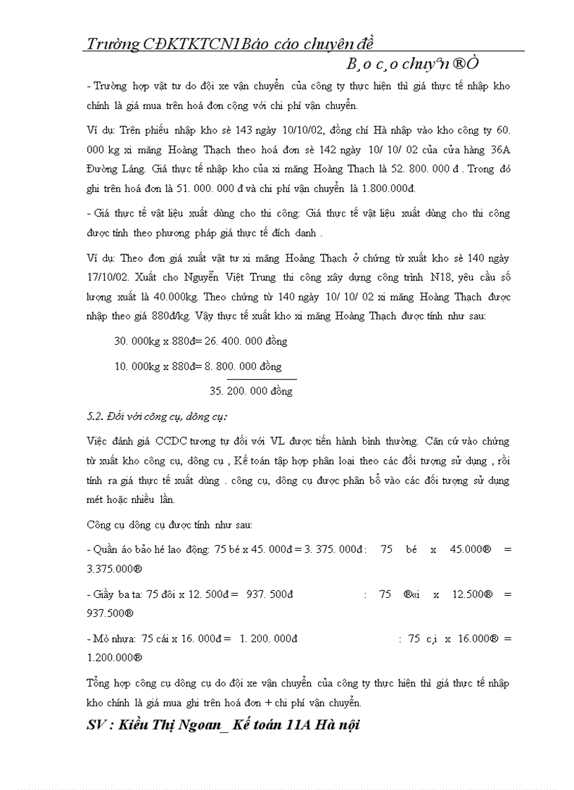 image for page Kế toán nguyên vật liệu công cụ dụng cụ ở công ty xây dựng Hương Giang Bộ quốc phòng 1