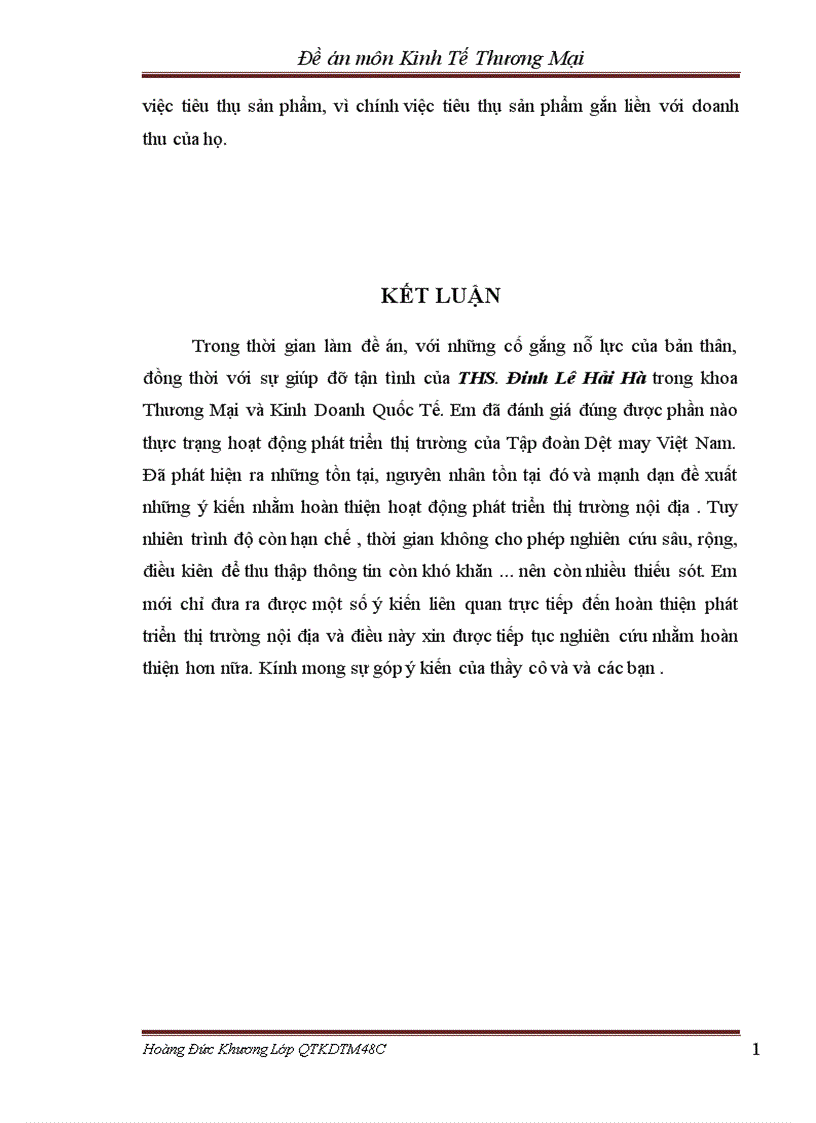 image for page Phát triển thị trường nội địa của Tập Đoàn Dệt May Việt Nam Vinatex