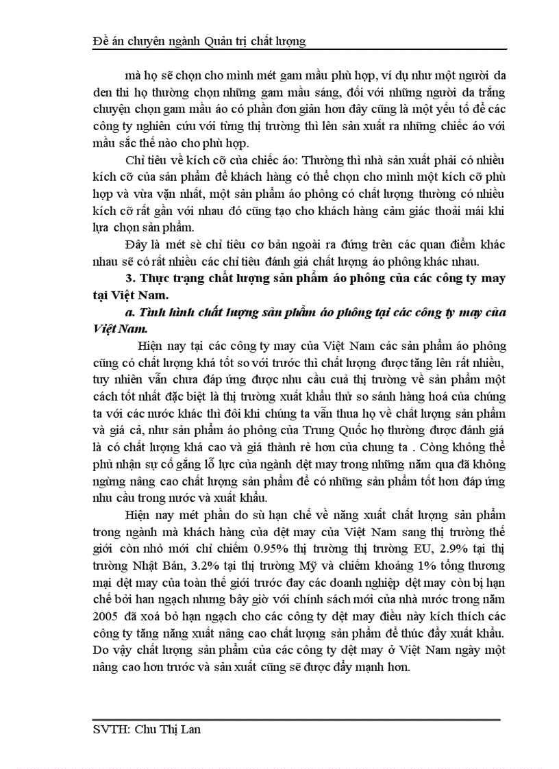 image for page Nghiên cứu khảo sát tình hình chất lượng sản phẩm áo phông tại Tổng công ty may Việt Nam 1