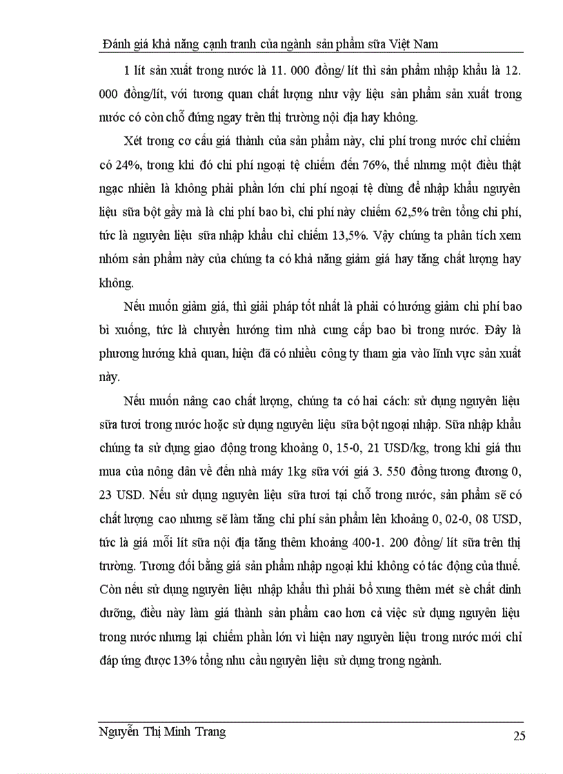 image for page Đánh giá khả năng cạnh tranh của ngành sản phẩm sữa Việt Nam