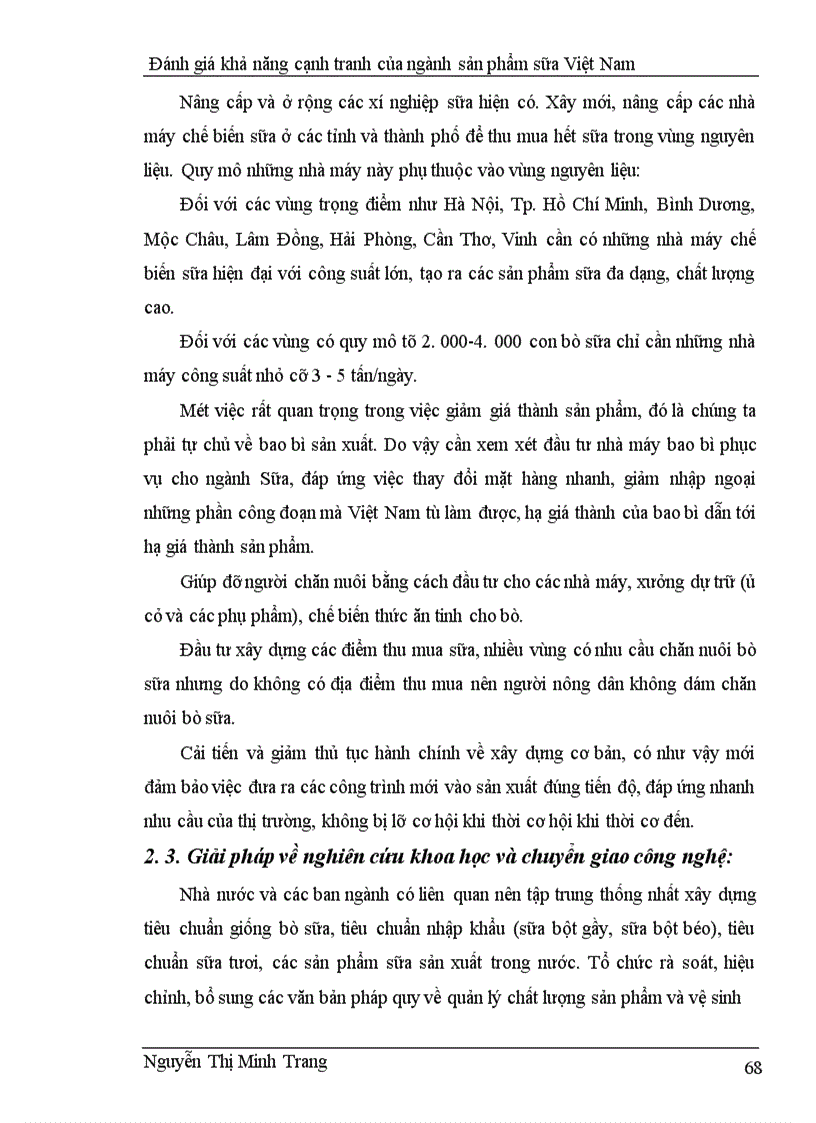 image for page Đánh giá khả năng cạnh tranh của ngành sản phẩm sữa Việt Nam