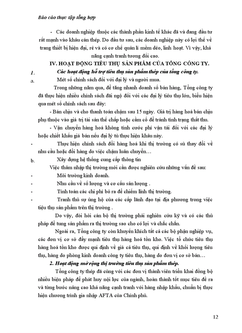 image for page Báo cáo thực tập tổng hợp tổng công ty thép việt nam