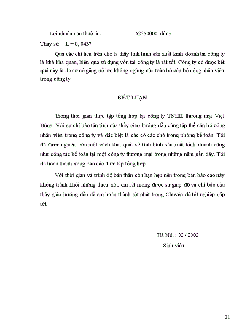 image for page Tình hình tổ chức thực hiện công tác tài chính tại công ty TNHH thương mại Việt Hùng