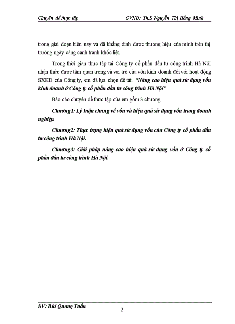 image for page Nâng cao hiệu quả sử dụng vốn kinh doanh ở Công ty cổ phần đầu tư công trình Hà Nội