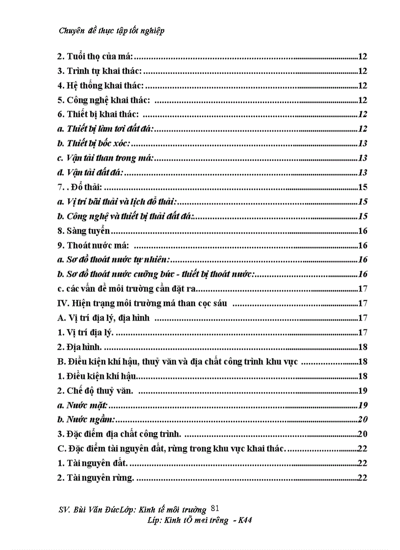 image for page Phân tích những tác động môi trường và đánh giá hiệu quả kinh tế môi trường của dự án cải tạo mở rộng khai thác kinh doanh than mỏ than Cọc Sáu 1