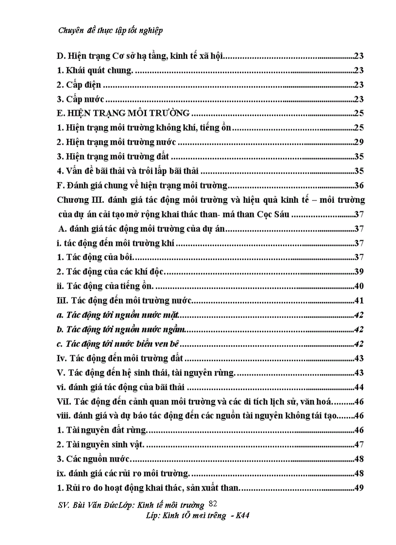 image for page Phân tích những tác động môi trường và đánh giá hiệu quả kinh tế môi trường của dự án cải tạo mở rộng khai thác kinh doanh than mỏ than Cọc Sáu 1