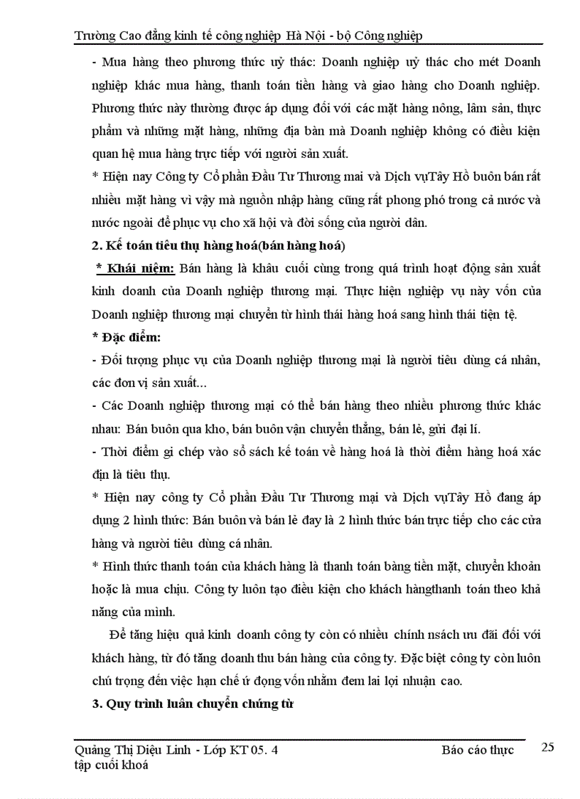 image for page Báo cáo thực tập tại Công ty cổ phần Đầu tư Thương Mại và Dịch vụ Tây Hồ 1