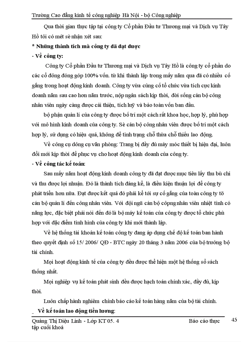 image for page Báo cáo thực tập tại Công ty cổ phần Đầu tư Thương Mại và Dịch vụ Tây Hồ 1