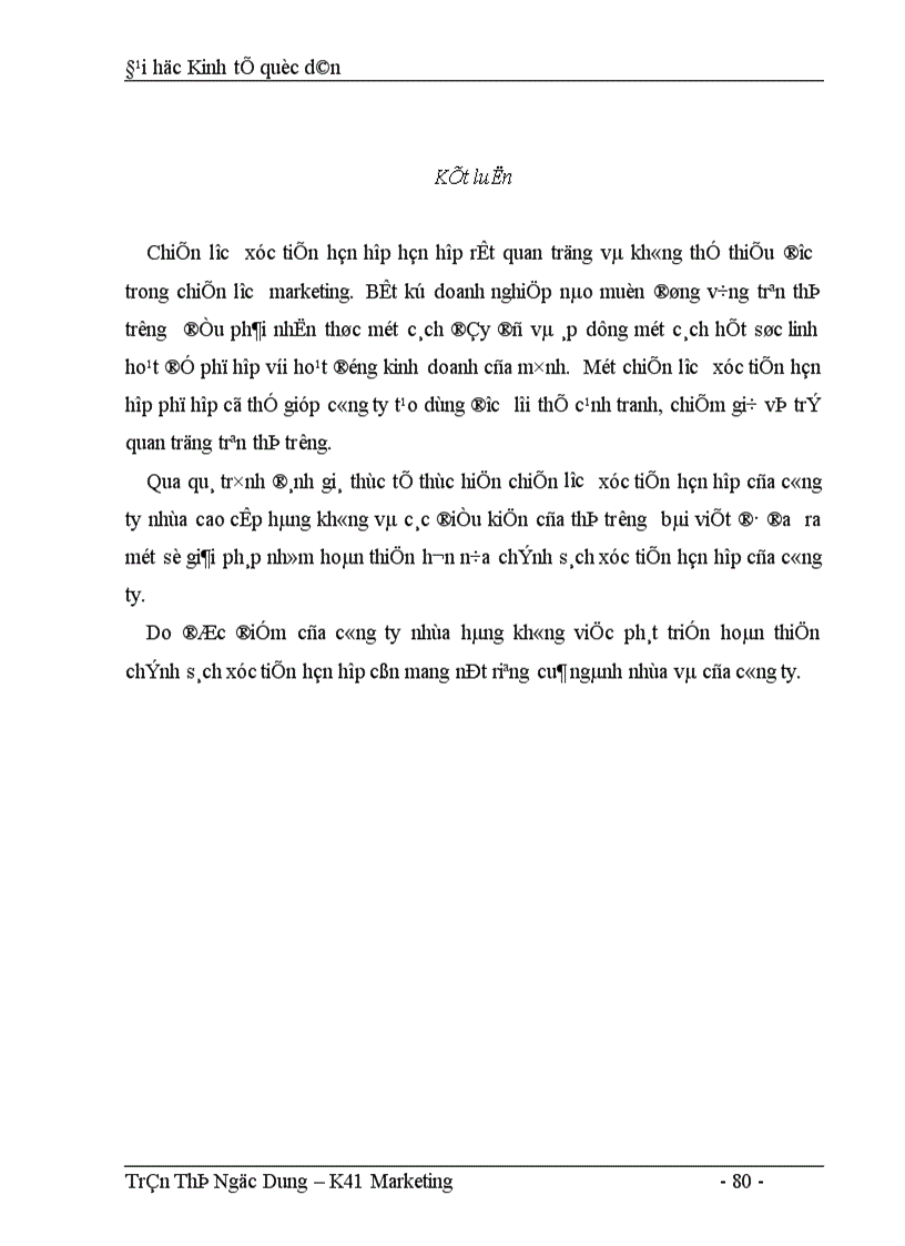 image for page Thực trạng thực hiện chính sách xúc tiến hỗn hợp của công ty nhựa cao cấp Hàng không