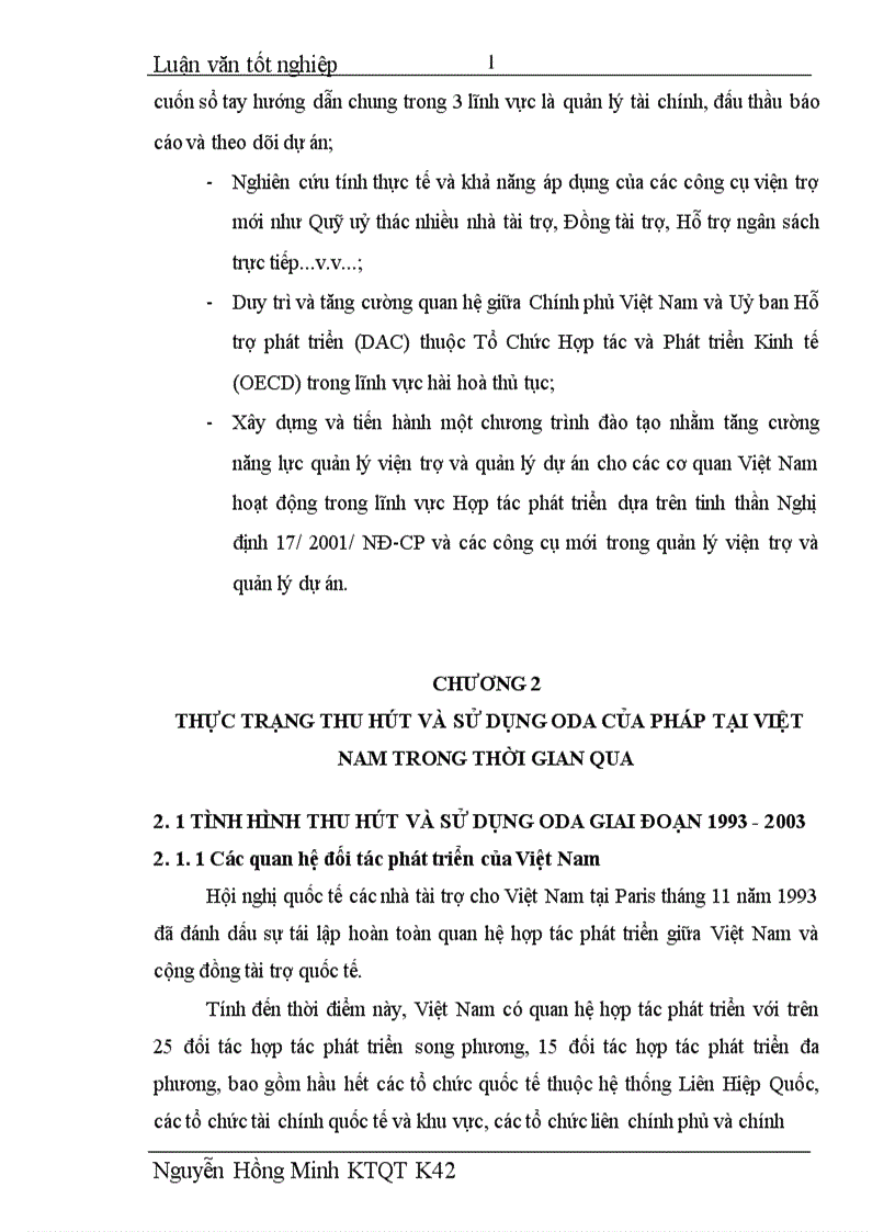 image for page Nguồn vốn hỗ trợ phát triển chính thức ODA của Pháp tại Việt Nam giai đoạn 1993 2003