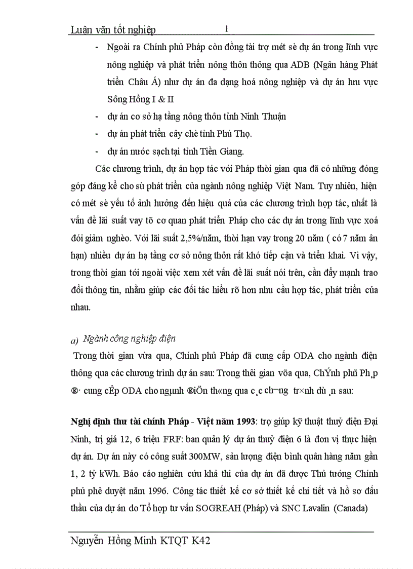 image for page Nguồn vốn hỗ trợ phát triển chính thức ODA của Pháp tại Việt Nam giai đoạn 1993 2003