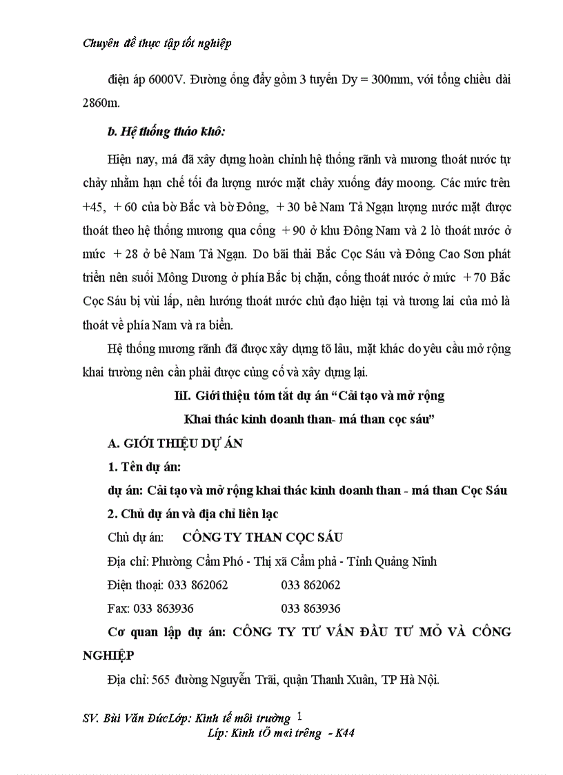 image for page Phân tích những tác động môi trường và đánh giá hiệu quả kinh tế môi trường của dự án cải tạo mở rộng khai thác kinh doanh than mỏ than Cọc Sáu 1