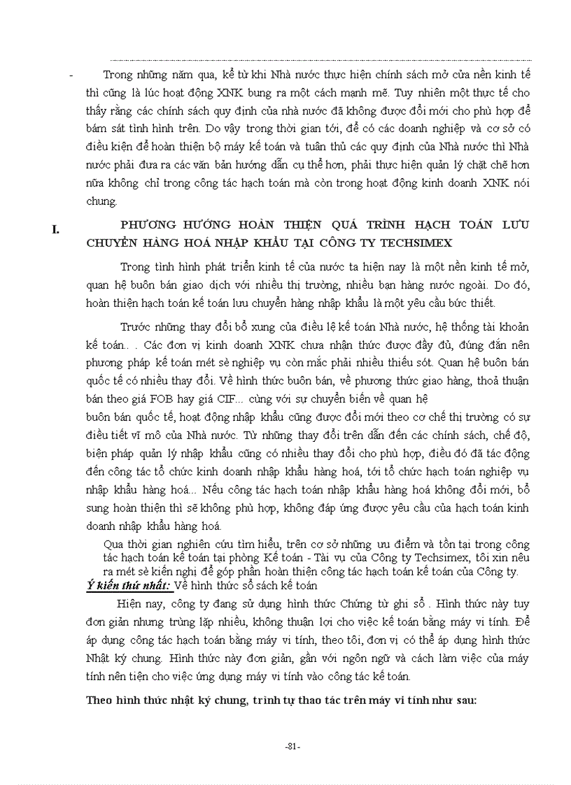 image for page phương hướng hoàn thiện quá trình hạch toán nghiệp vụ lưu chuyển hàng nhập khẩu ở công ty dịch vụ kỹ thuật và xuất nhập khẩu techsimex