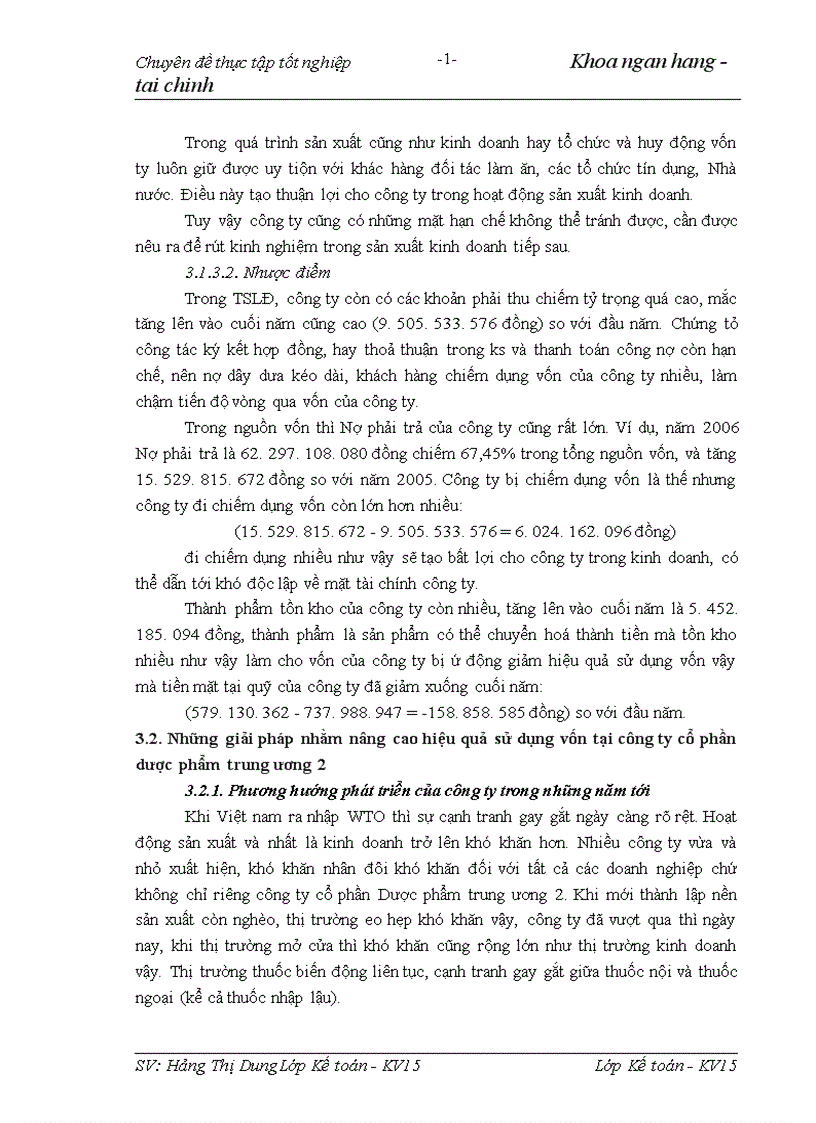 image for page Phân tích tình hình tài chính với việc nâng cao hiệu quả sử dụng vốn tại Công ty Cổ phần Dược phẩm Trung ương 2