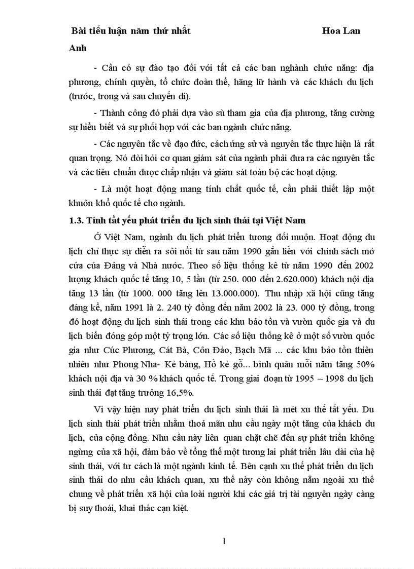 image for page Thực trạng phát triển du lịch sinh thái ở Việt Nam 1