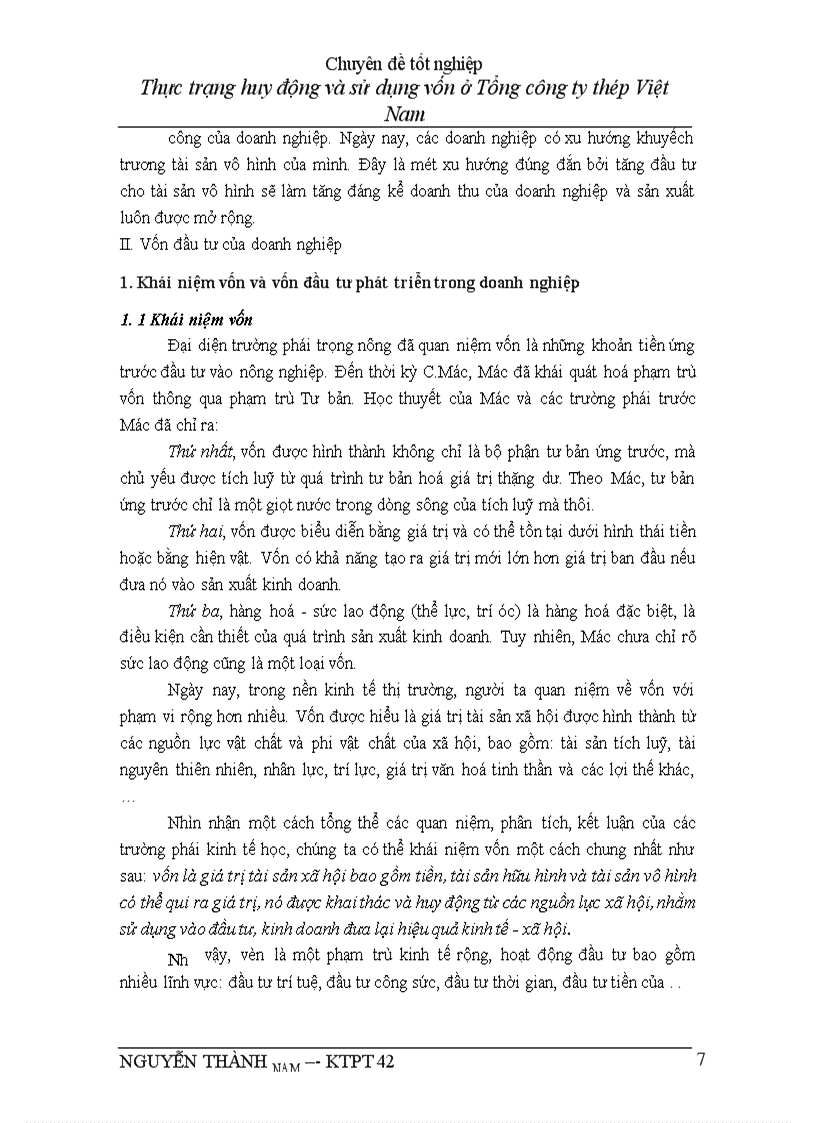 image for page Thực trạng huy động và sử dụng vốn ở Tổng ng ty thép Việt Nam Ngô Xuân Đắc ĐT B