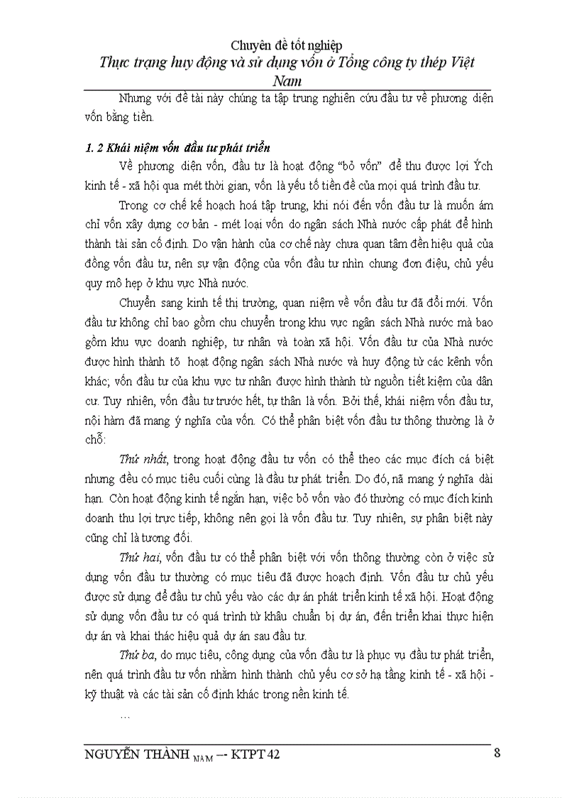 image for page Thực trạng huy động và sử dụng vốn ở Tổng ng ty thép Việt Nam Ngô Xuân Đắc ĐT B