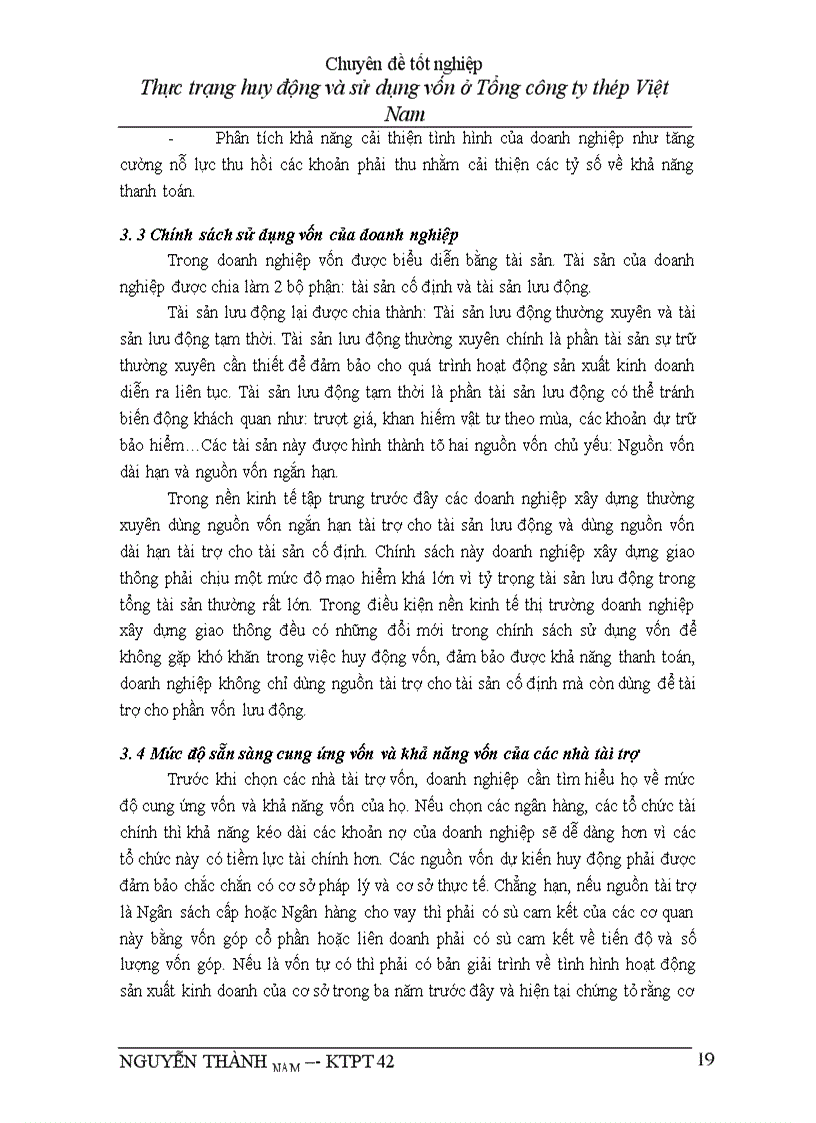 image for page Thực trạng huy động và sử dụng vốn ở Tổng ng ty thép Việt Nam Ngô Xuân Đắc ĐT B