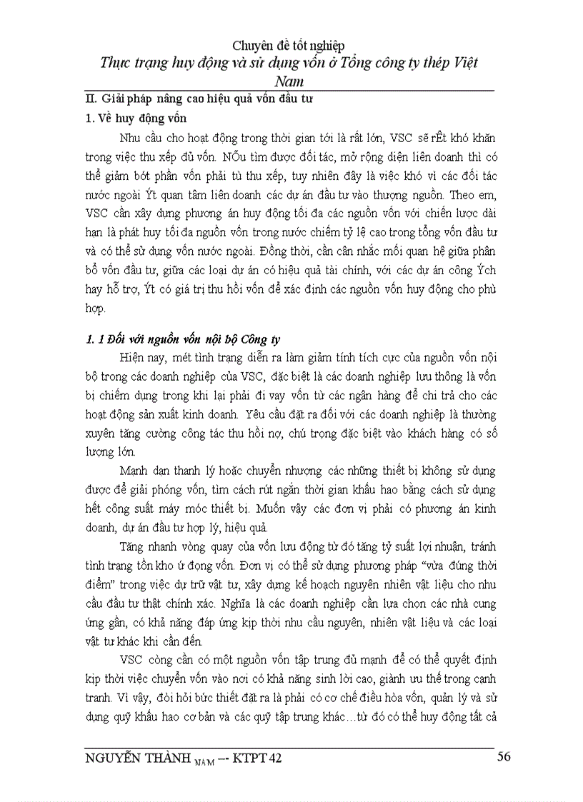 image for page Thực trạng huy động và sử dụng vốn ở Tổng ng ty thép Việt Nam Ngô Xuân Đắc ĐT B