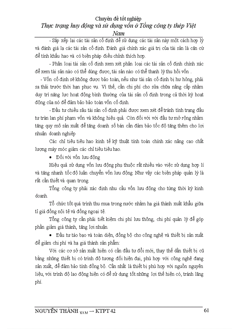 image for page Thực trạng huy động và sử dụng vốn ở Tổng ng ty thép Việt Nam Ngô Xuân Đắc ĐT B