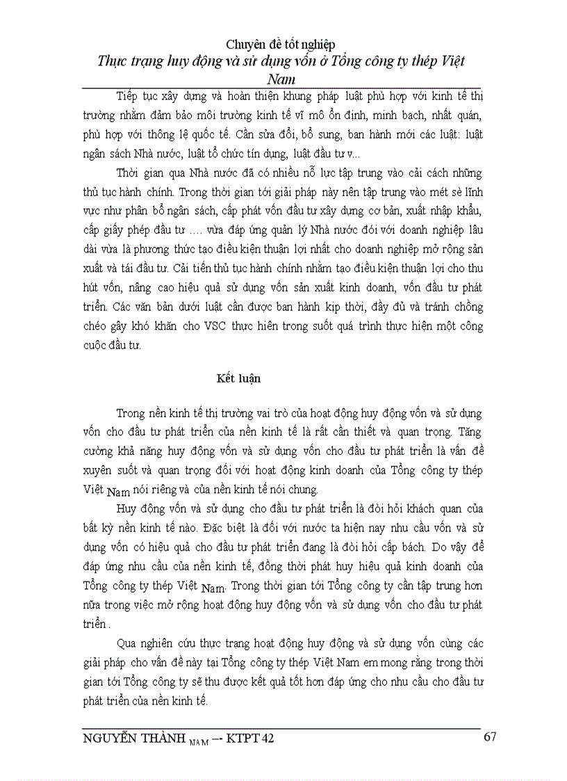 image for page Thực trạng huy động và sử dụng vốn ở Tổng ng ty thép Việt Nam Ngô Xuân Đắc ĐT B