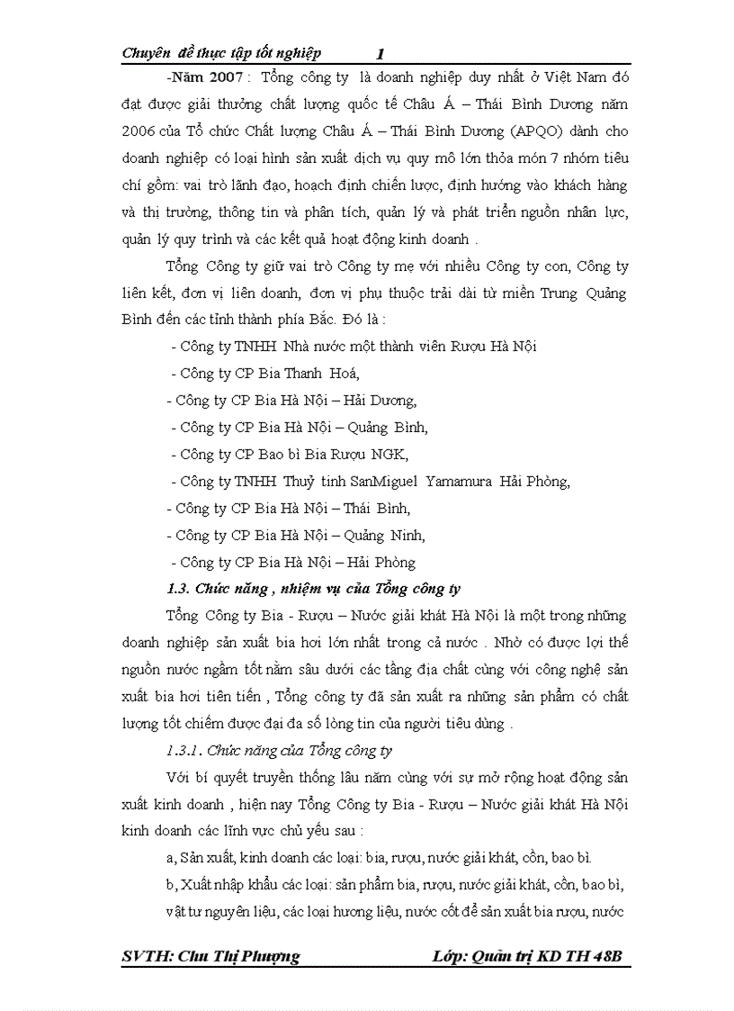 image for page Nâng cao hiệu quả sản xuất kinh doanh của Tổng Công ty Bia Rượu Nước giải khát Hà Nội 1