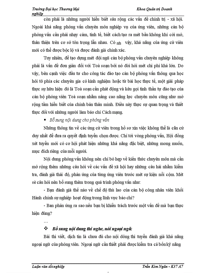 image for page Nâng cao chất lượng công tác tuyển dụng phóng viên ở Toà soạn báo Hà nội mới