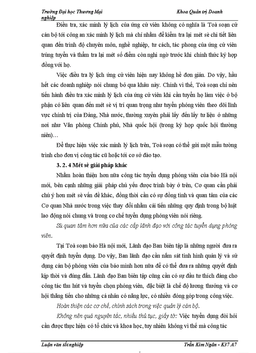 image for page Nâng cao chất lượng công tác tuyển dụng phóng viên ở Toà soạn báo Hà nội mới