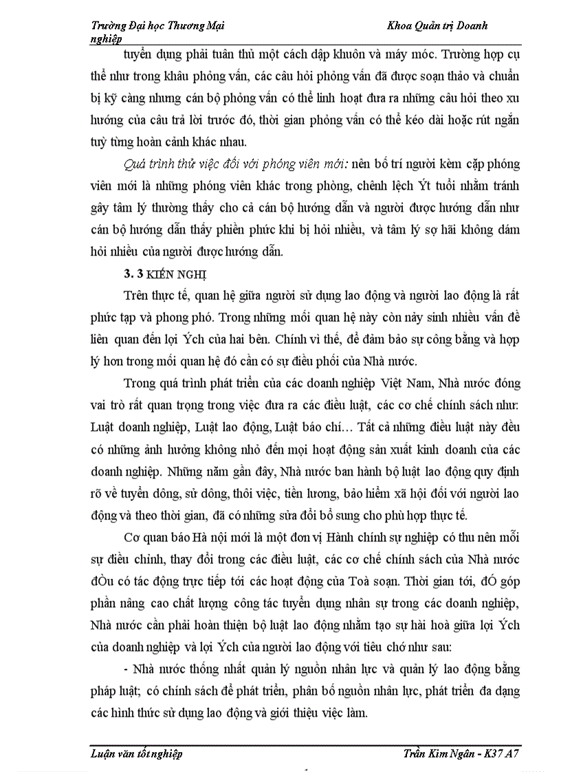 image for page Nâng cao chất lượng công tác tuyển dụng phóng viên ở Toà soạn báo Hà nội mới