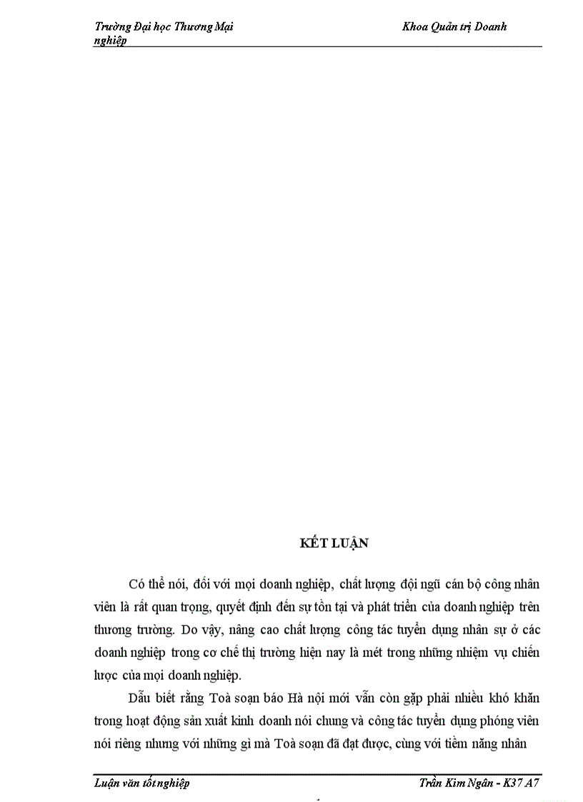 image for page Nâng cao chất lượng công tác tuyển dụng phóng viên ở Toà soạn báo Hà nội mới