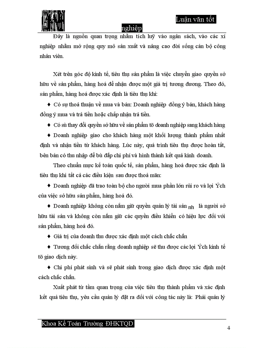 image for page Hoàn thiện công tác hạch toán tiêu thụ thành phẩm và xác định kết quả tiêu thụ tại Công ty cổ phần Dệt 10 10