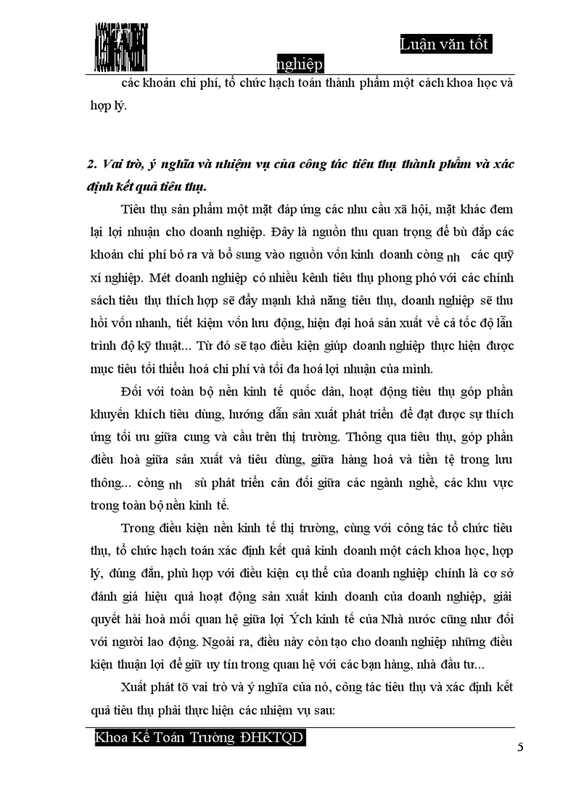 image for page Hoàn thiện công tác hạch toán tiêu thụ thành phẩm và xác định kết quả tiêu thụ tại Công ty cổ phần Dệt 10 10