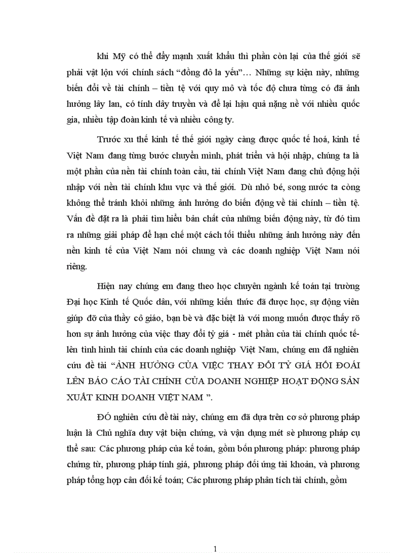 image for page ảnh hưởng của việc thay đổi tỷ giá hối đoái lên BáO CáO tài chính của doanh nghiệp hoạt động sản xuất kinh doanh Việt Nam