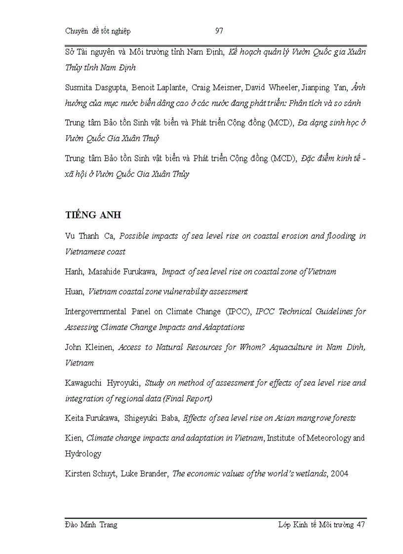 image for page Đánh giá tác động tiềm năng của nước biển dâng đến Vườn Quốc gia Xuân Thủy 1