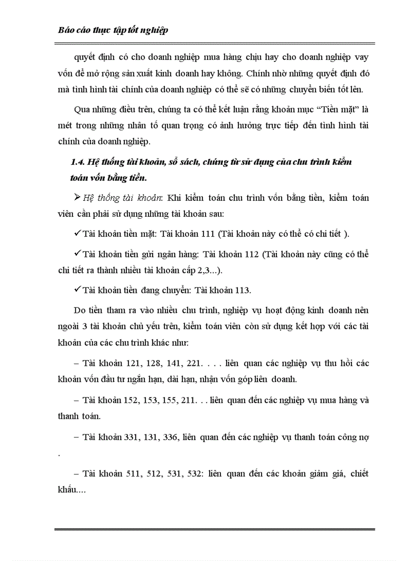 image for page Trình tự kiểm toán Vốn bằng tiền trong kiểm toán BCTC thực hiện tại công ty kiểm toán VAE 1