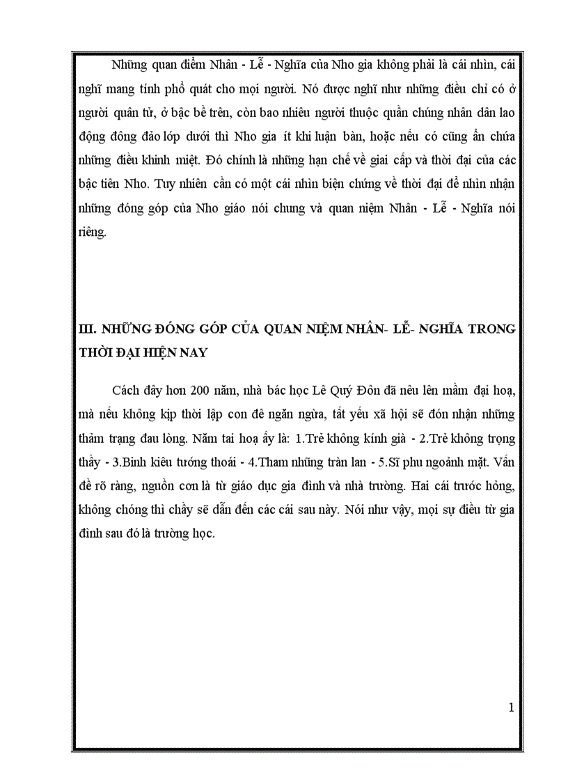 image for page Tư tưởng nhân văn trong quan niệm về Nhân Lễ Nghĩa của Nho Giáo