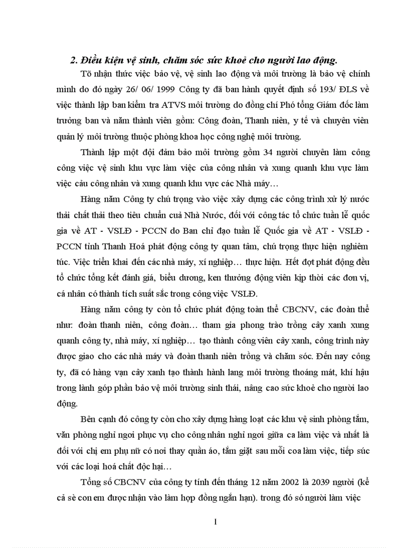 image for page thực trạng công tác BHLĐ tại công ty và mạnh dạn đề suất một số biện pháp giải pháp ATLĐ VSLĐ tại công ty