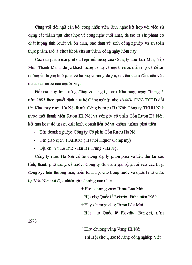 image for page Quy trình công nghệ sản xúât của công ty Công ty rượu Hà Nội