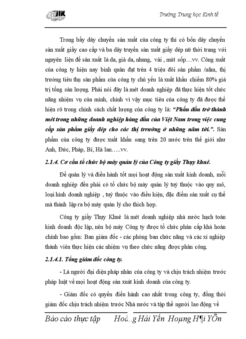 image for page Báo cáo thực tập tại Công ty giầy Thụy khuê