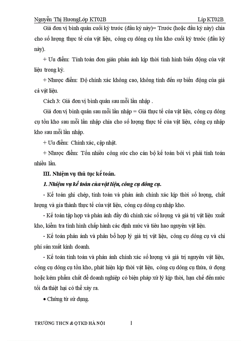 image for page Thực hiện công tác kế toán nguyên vật liệu công cụ dụng cụ tại Công ty xây dựng thuỷ lợi Hà Nam 1