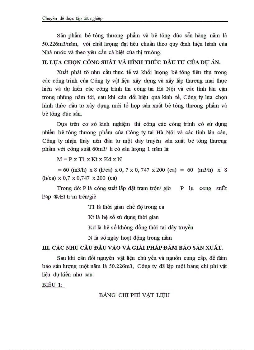image for page Phân tích dự án đầu tư xây dựng tổ hợp sản xuất bê tông thương phẩm và bê tông đúc sẵn của Công ty vật liệu xây dựng và xây lắp thương mại Bộ thương mại