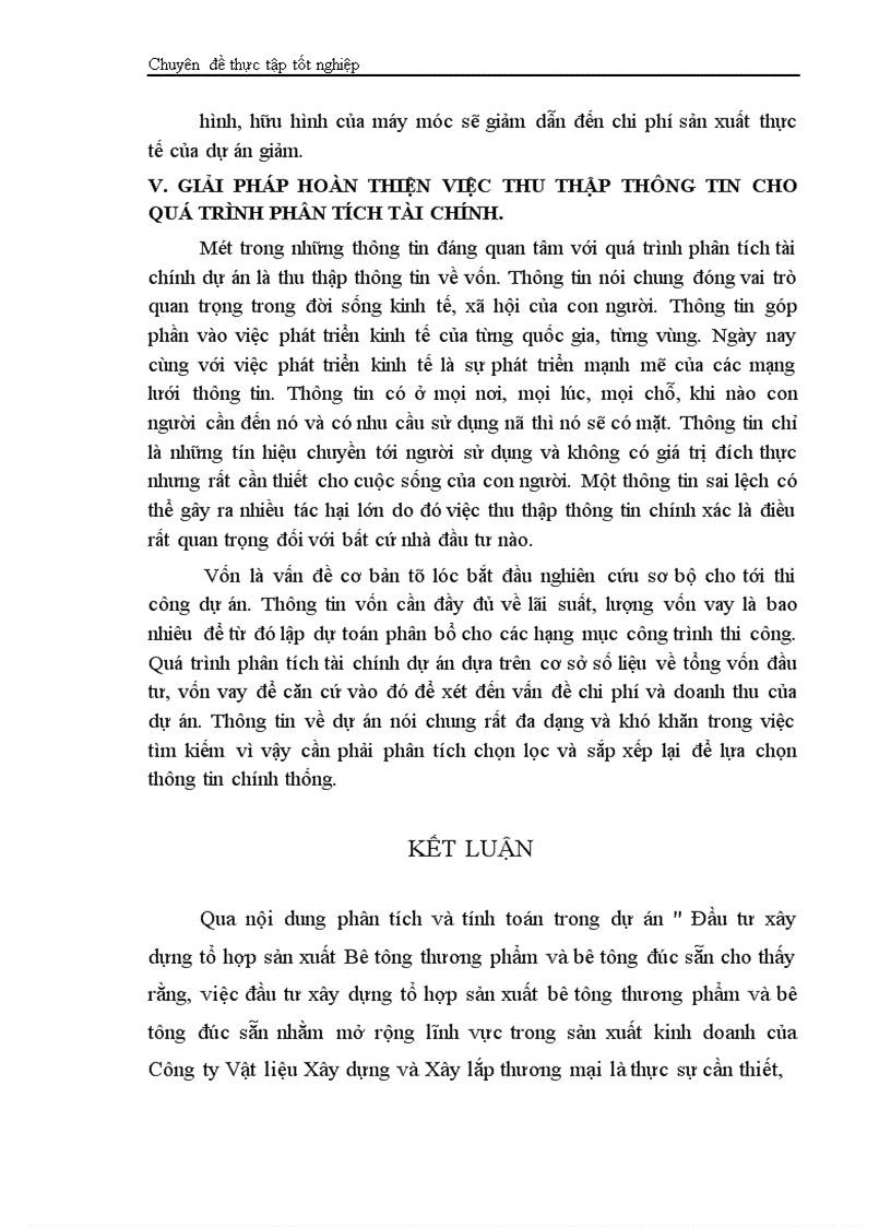 image for page Phân tích dự án đầu tư xây dựng tổ hợp sản xuất bê tông thương phẩm và bê tông đúc sẵn của Công ty vật liệu xây dựng và xây lắp thương mại Bộ thương mại