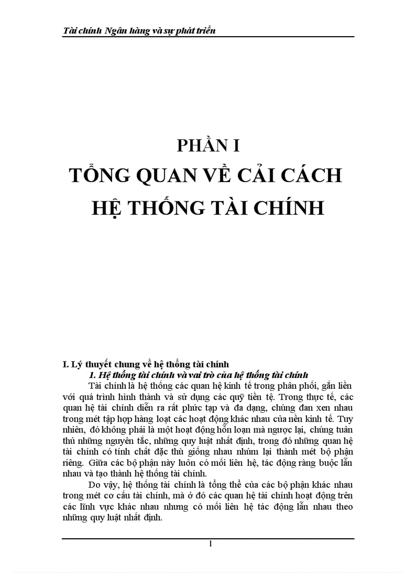 Tài chính Ngân hàng và sự phát triển 1