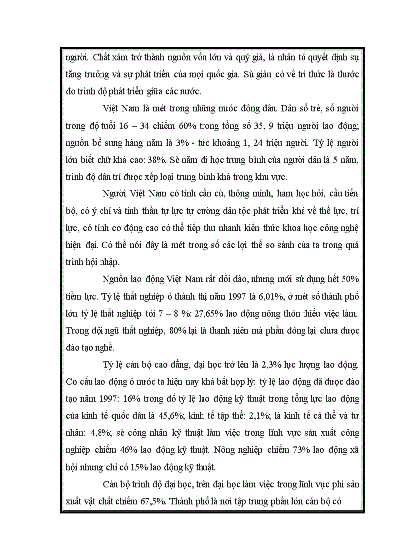 image for page Thực trạng và giải pháp để nâng cao hiệu quả của đào tạo và sử dụng nguồn nhân lực phục vụ cho sự nghiệp công nghiệp hóa và hiện đại hóa ở Việt Nam