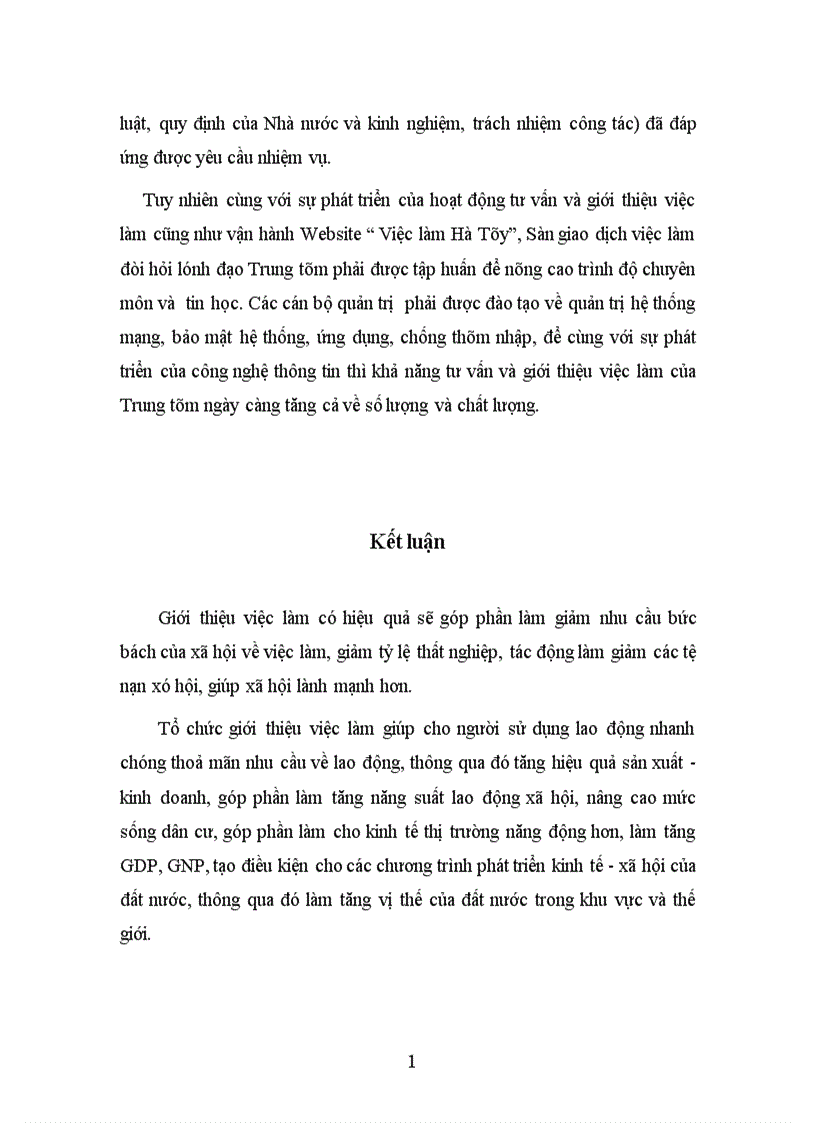 image for page Đánh giá và nâng cao năng lực của Trung tâm Giới thiệu việc làm tỉnh Hà Tây