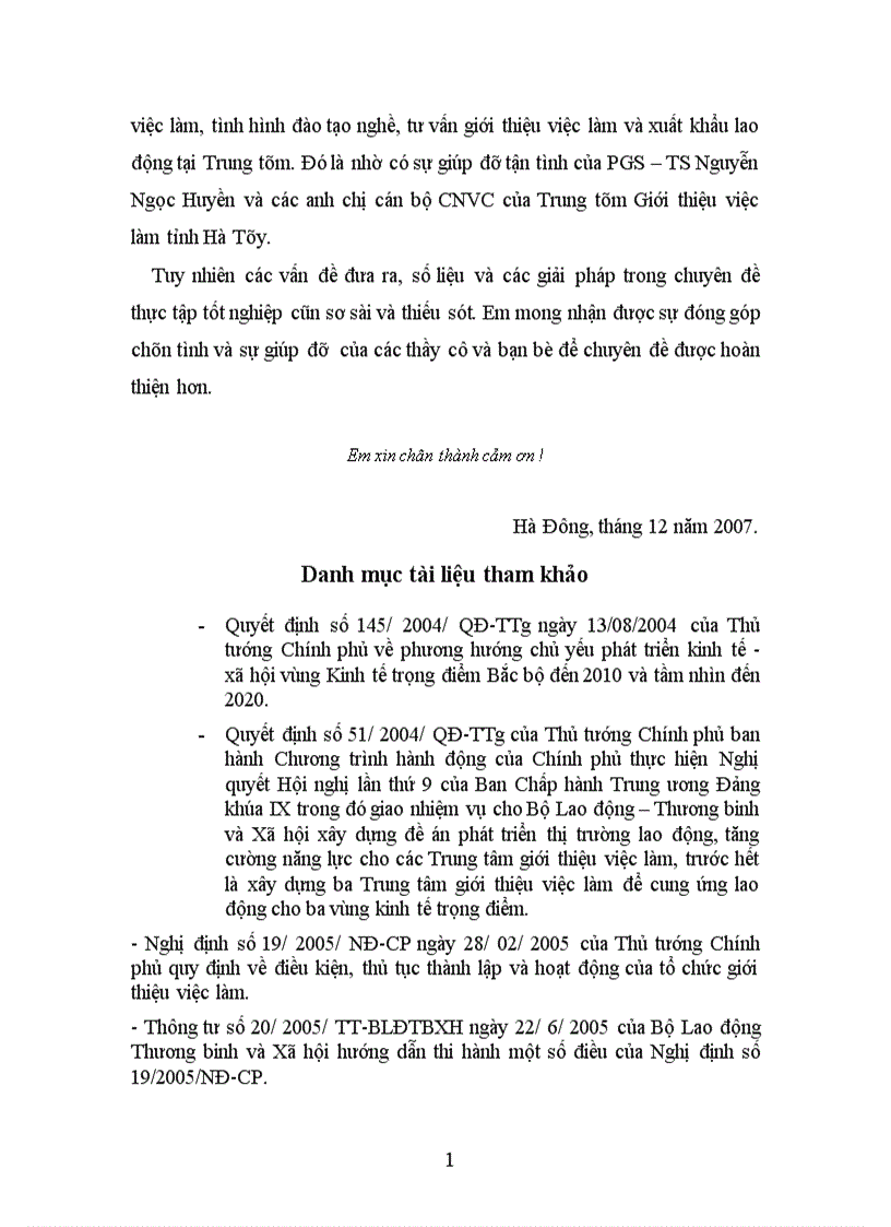 image for page Đánh giá và nâng cao năng lực của Trung tâm Giới thiệu việc làm tỉnh Hà Tây