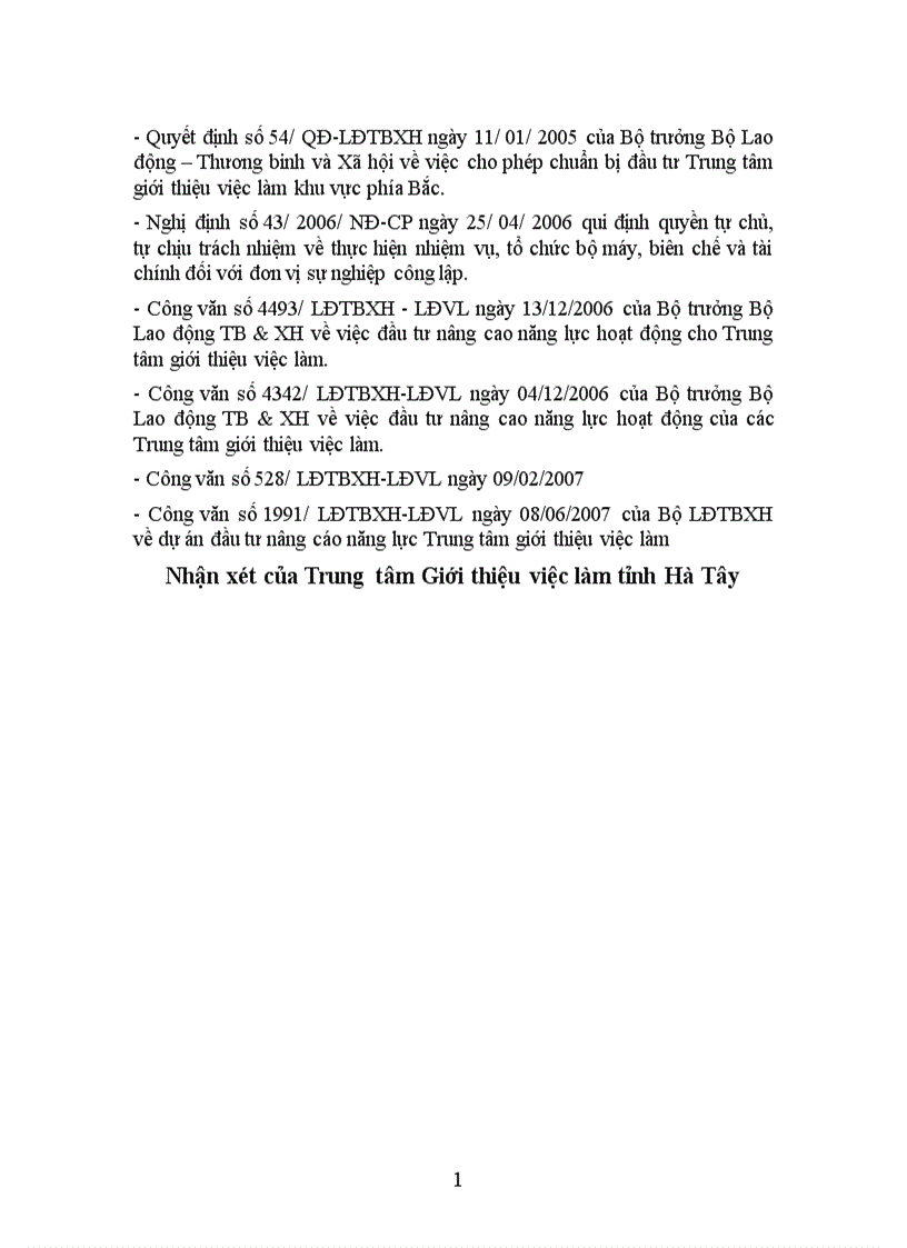 image for page Đánh giá và nâng cao năng lực của Trung tâm Giới thiệu việc làm tỉnh Hà Tây